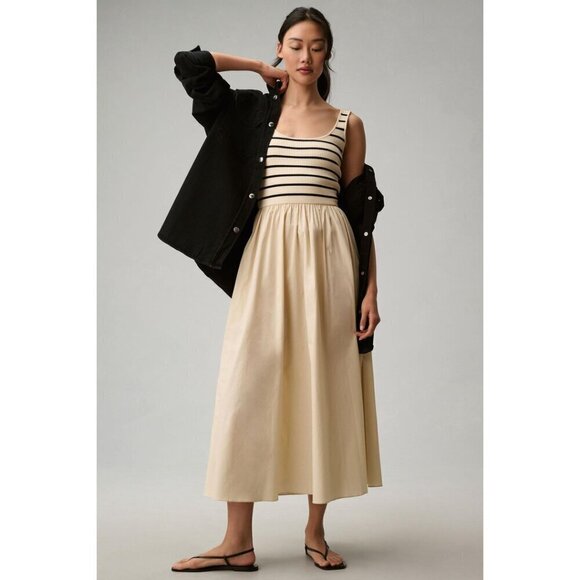 MOON RIVER Twofer Midi Dress in Cream Size X-Small - Picture 1 of 11